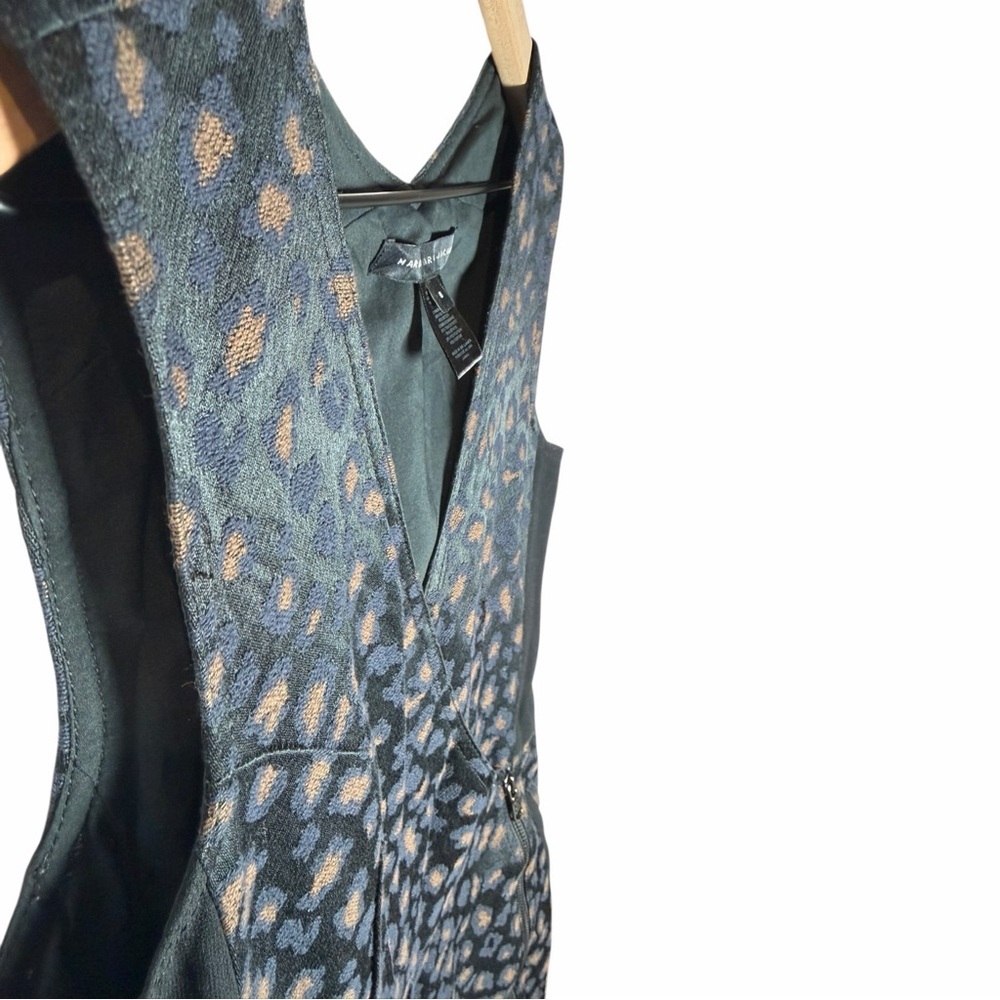 Marc by Marc Jacobs Animal Print Wrap Dress Sz 8 Sleeveless Midi Cocktail Work - Picture 3 of 12